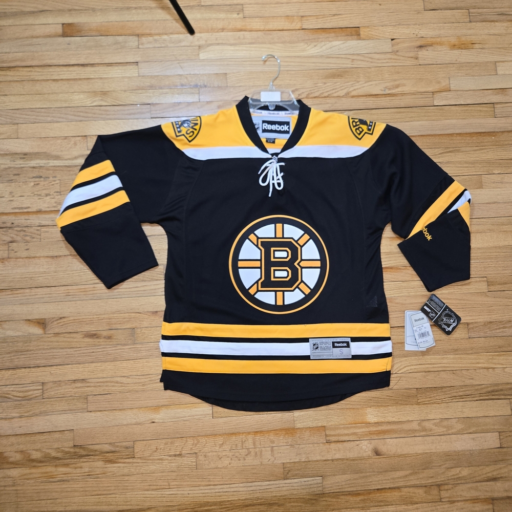 NWT NHL Reebok Black Boston Bruins Yellow Hockey Jersey ALL SIZES